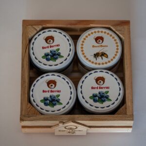Berd Berry, blueberry jam(3) and honey(1) quadrate
